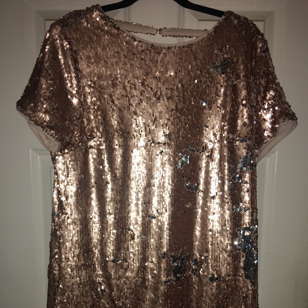 Gold sequin dress